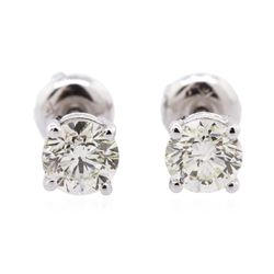 14KT White Gold 1.21ctw Diamond Solitaire Earrings