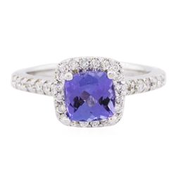 14KT White Gold 1.53ct Tanzanite and Diamond Ring