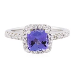 14KT White Gold 1.53ct Tanzanite and Diamond Ring