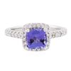 Image 1 : 14KT White Gold 1.53ct Tanzanite and Diamond Ring