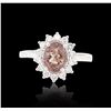Image 3 : 14KT White Gold 1.73ct Brown Sapphire and Diamond Ring