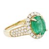 Image 2 : 14KT Yellow Gold 2.13ct Emerald and Diamond Ring