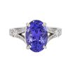 Image 1 : 18KT White Gold 4.53ct Tanzanite and Diamond Ring
