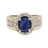 Image 3 : 14KT Yellow Gold 4.15ct Sapphire and Diamond Ring