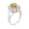 Image 7 : 14KT White Gold 2.22ct Orange Sapphire and Diamond Ring