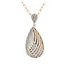 Image 4 : 14KT Two-Tone Gold 1.14ctw Diamond Pendant With Chain