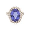 Image 1 : 14KT White Gold 5.60ct Tanzanite and Diamond Ring