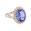 Image 2 : 14KT White Gold 5.60ct Tanzanite and Diamond Ring