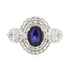 Image 1 : 14KT White Gold 1.02ct Sapphire and Diamond Ring