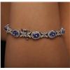 Image 6 : 14KT White Gold 7.90ctw Tanzanite and Diamond Bracelet