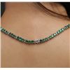 Image 5 : 14KT White Gold 30.81ctw Emerald and Diamond Necklace