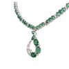 Image 6 : 14KT White Gold 30.81ctw Emerald and Diamond Necklace