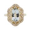 Image 1 : 14KT Yellow Gold 3.63ct Aquamarine and Diamond Ring