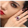 Image 2 : 18KT White Gold 4.88ct Ruby and Diamond Ring