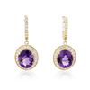 Image 3 : 14KT Yellow Gold 13.60ctw Amethyst and Diamond Earrings