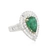 Image 4 : 14KT White and Yellow Gold 3.70ct Emerald and Diamond Ring