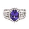 Image 1 : 14KT White Gold 3.88ct Tanzanite and Diamond Ring