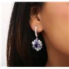 Image 4 : 14KT White Gold 6.74ctw Tanzanite and Diamond Earrings