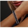 Image 5 : 14KT White Gold 21.50ctw Sapphire and Diamond Bracelet