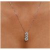 Image 5 : 14KT White Gold 0.84ctw Diamond Pendant With Chain
