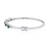 Image 4 : 14KT White Gold 1.75ctw Emerald and Diamond Bangle Bracelet