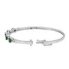 Image 7 : 14KT White Gold 1.75ctw Emerald and Diamond Bangle Bracelet