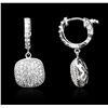 Image 4 : 14KT White Gold 1.38ctw Diamond Earrings