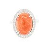Image 3 : 14KT White Gold 6.78ct Coral and Diamond Ring