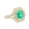 Image 2 : 14KT Yellow Gold 4.11ct Emerald and Diamond Ring