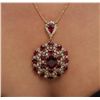 Image 5 : 14KT Yellow Gold 35.13ctw Ruby and Diamond Pendant With Chain