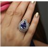 Image 2 : 18KT White Gold 6.53ct Tanzanite and Diamond Ring