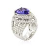 Image 6 : 18KT White Gold 6.53ct Tanzanite and Diamond Ring