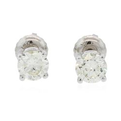 14KT White Gold 1.22ctw Diamond Solitaire Earrings