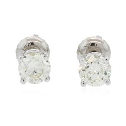 14KT White Gold 1.22ctw Diamond Solitaire Earrings