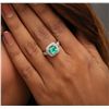 Image 5 : 14KT White Gold 1.08ct Emerald and Diamond Ring