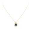 Image 3 : 14KT Yellow Gold 3.17ct Tanzanite and Diamond Pendant with Chain