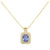 Image 4 : 14KT Yellow Gold 3.17ct Tanzanite and Diamond Pendant with Chain