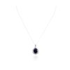Image 3 : 14KT White Gold 11.48ct Sapphire and Diamond Pendant With Chain