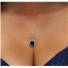 Image 5 : 14KT White Gold 11.48ct Sapphire and Diamond Pendant With Chain