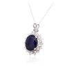 Image 7 : 14KT White Gold 11.48ct Sapphire and Diamond Pendant With Chain
