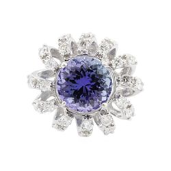 14KT White Gold 3.36ct Tanzanite and Diamond Ring