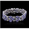 Image 3 : 14KT White Gold 30.24ctw Tanzanite and Diamond Bracelet