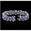 Image 7 : 14KT White Gold 30.24ctw Tanzanite and Diamond Bracelet