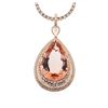 Image 4 : 14KT Rose Gold 57.46ct GIA Certified Morganite and Diamond Pendant With Chain