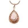 Image 6 : 14KT Rose Gold 57.46ct GIA Certified Morganite and Diamond Pendant With Chain