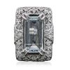Image 3 : 14KT White Gold 7.40ct Aquamarine and Diamond Ring