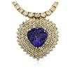 Image 3 : 14KT Yellow Gold 13.62ct Tanzanite and Diamond Necklace
