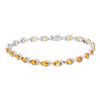 Image 3 : 14KT White Gold 7.54ctw Citrine and Diamond Bracelet