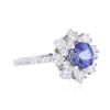 Image 4 : 14KT White Gold 1.53ct Tanzanite and Diamond Ring