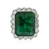 Image 3 : 14KT White Gold 11.74ct Emerald and Diamond Ring